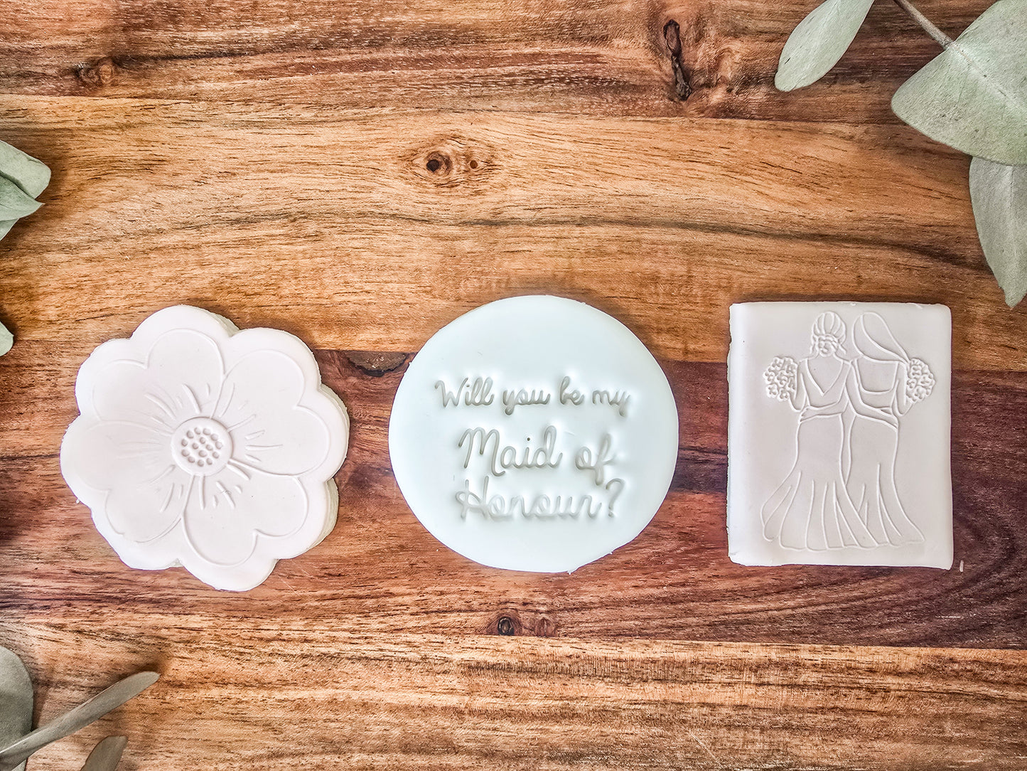 Will you be my Maid of Honour- 3 piece fondant sugar cookie gift box