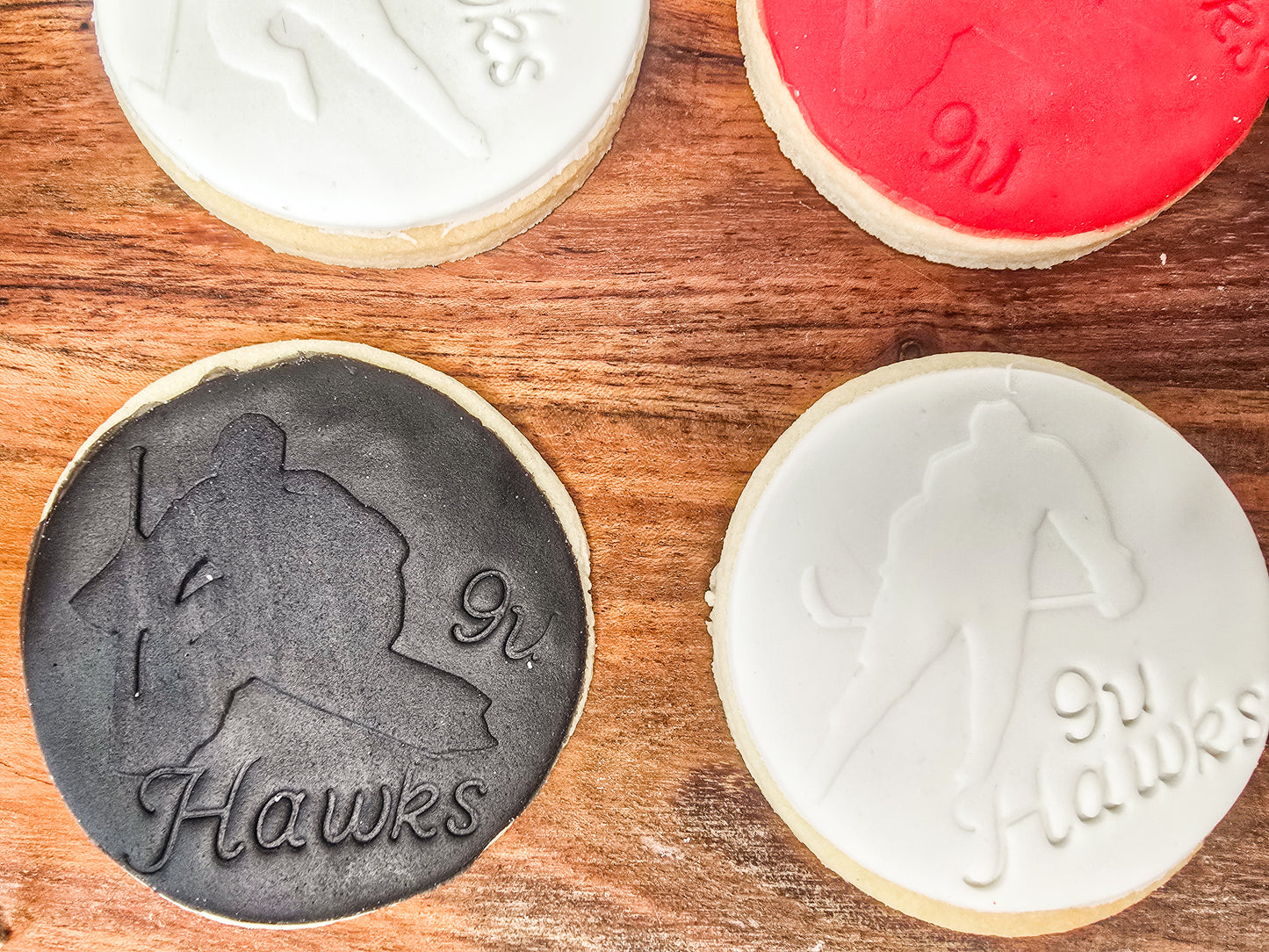 Ice Hockey Player Fondant Sugar Cookie