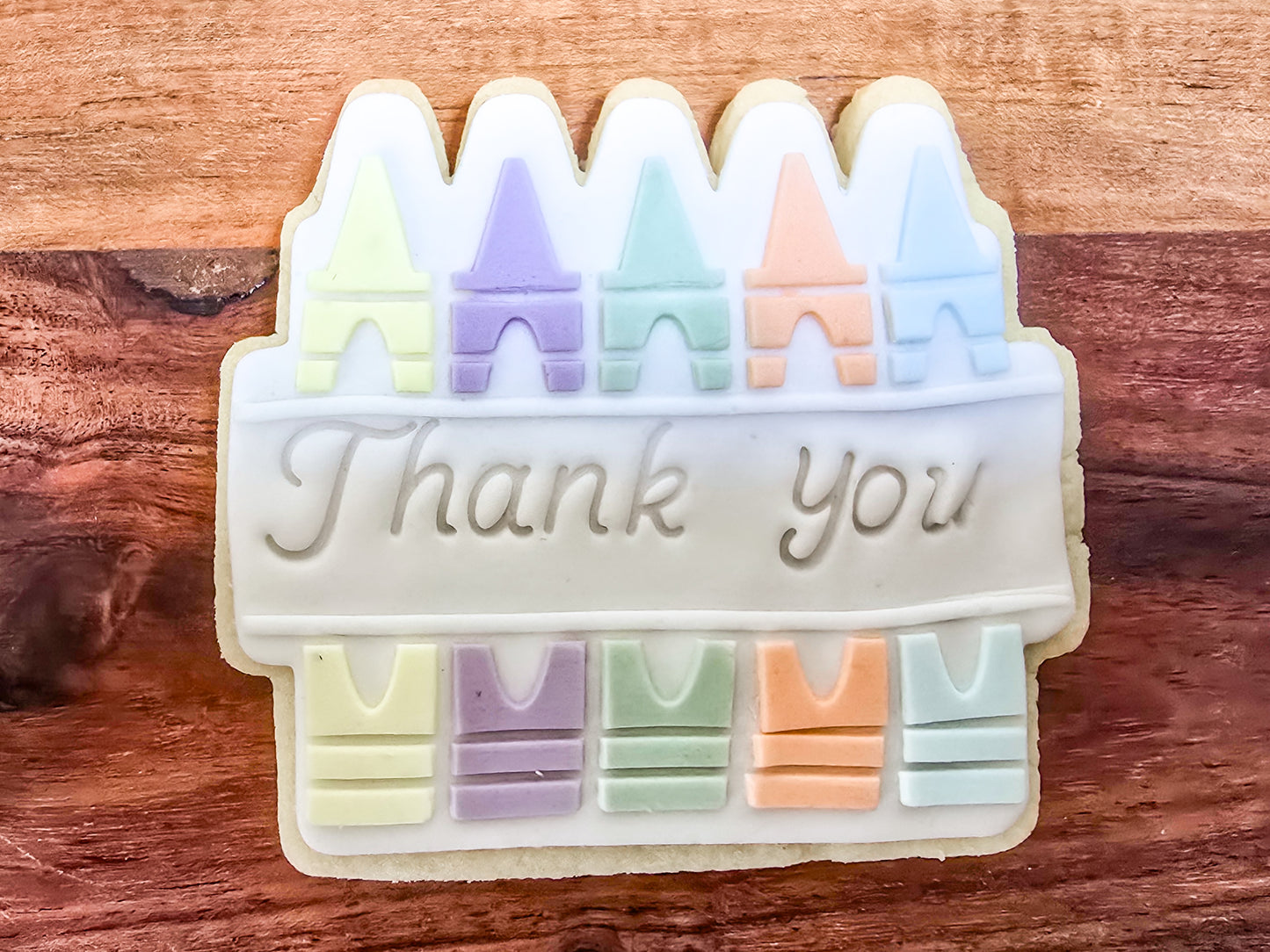Crayon Teacher Thank you cookie