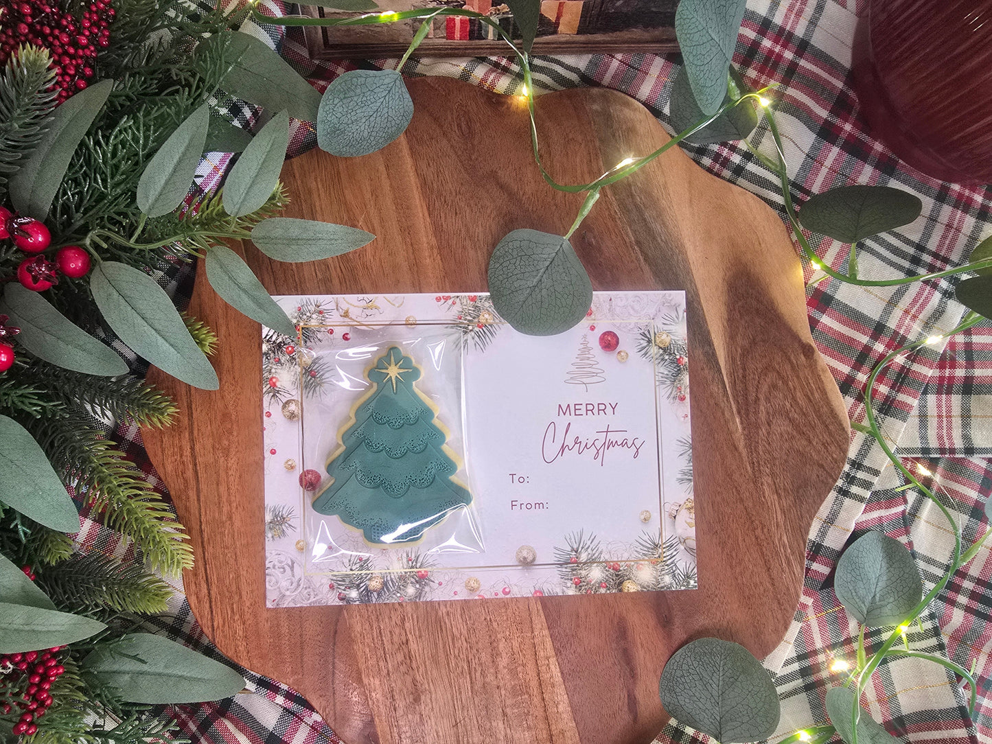 Single Christmas Sugar Cookie on card
