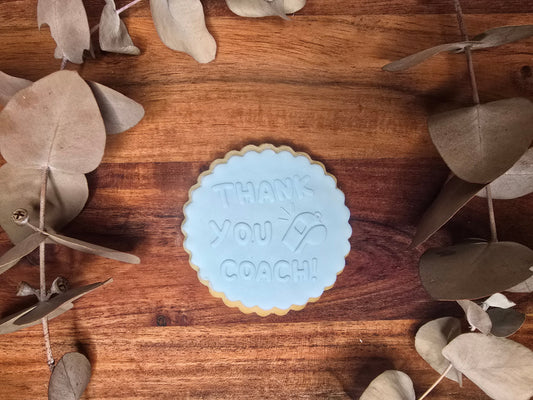 Coach- Thank you Coach- Fondant Sugar Cookie