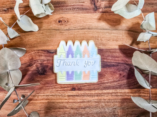 Crayon Teacher Thank you cookie