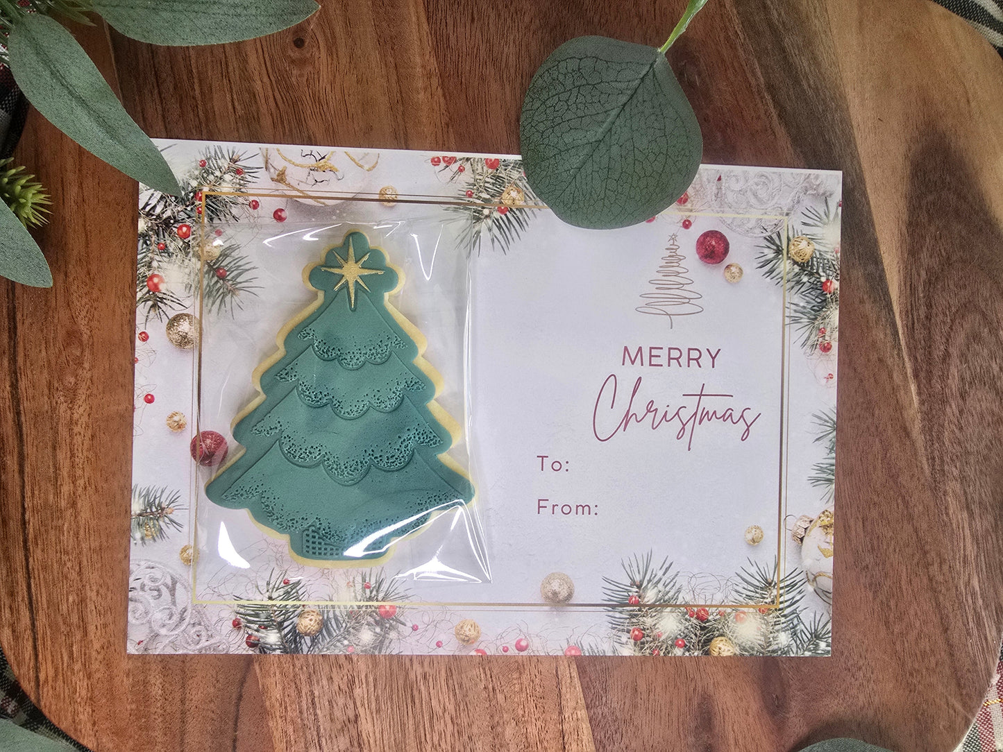Single Christmas Sugar Cookie on card